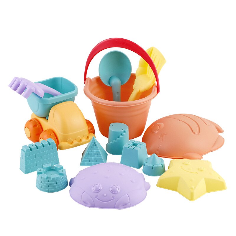 14 Pcs Draagbare Zachte Rubber Strand Speelgoed Model Klei Set Outdoor Strand Speelgoed Dier Mal Speelgoed Spelen Zand Water Speelgoed kids: C