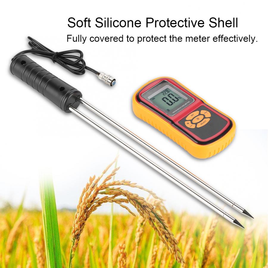 Hygrometer Digital LCD Grain Moisture Temperature Meter for Wheat Rice Corn Bean Humidity Meter GM640