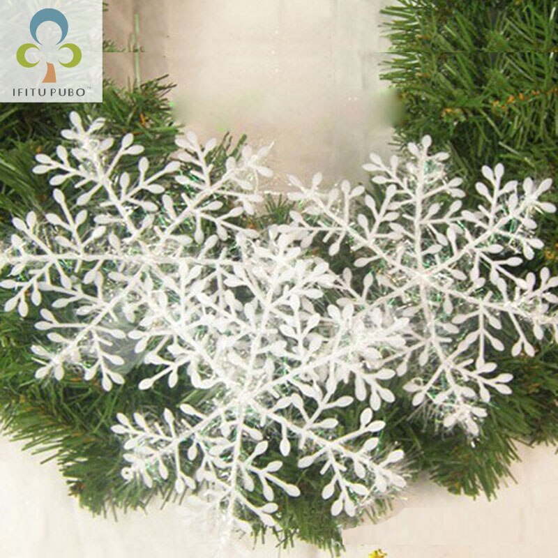 30/60pcs Kerstboomversiering Witte Sneeuwvlok Ornamenten Christmas Party Decoratie voor Thuis Kunstmatige sneeuw Jaar ZXH