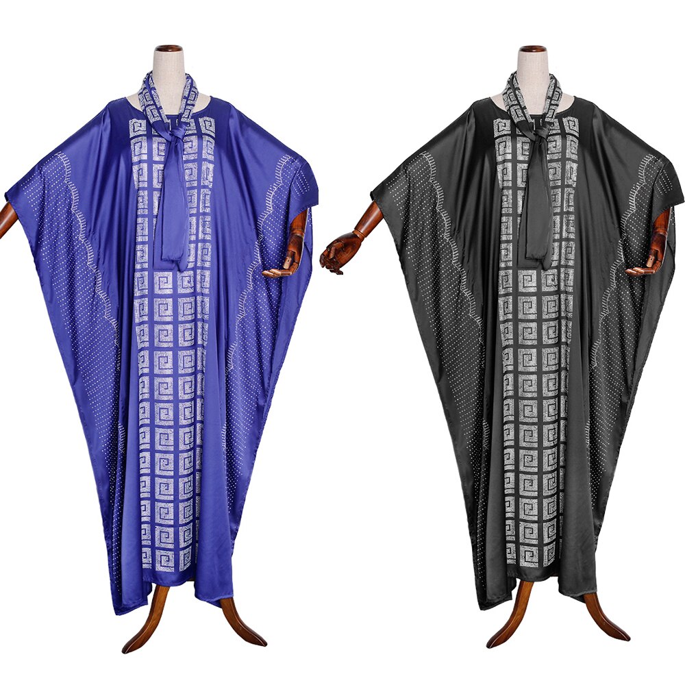 Md Afrikaanse Jurken Voor Vrouwen Ankara Lange Jurk Plus Size Bazin Dashiki Gewaad Zuid Afrca Dames Kleding Boubou headtie