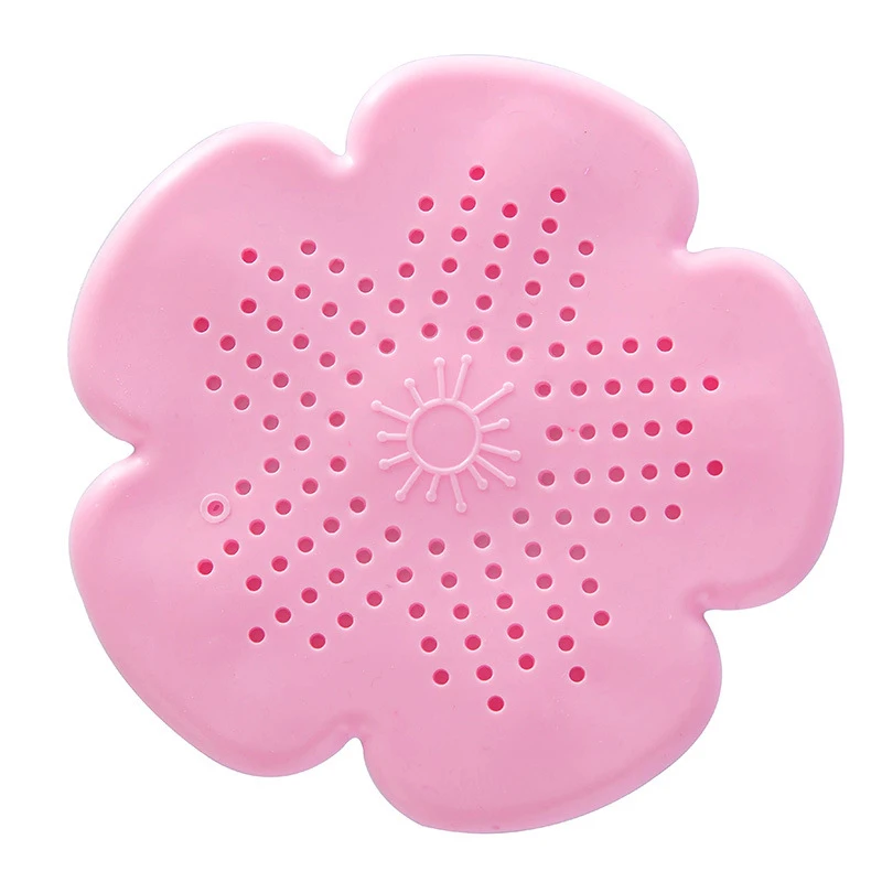 Blumen form Küchen spüle Abfluss Silikon Haar fänger Bad Stopper Siebe Dusch abdeckung Waschbecken Filter Boden ablauf: Rosa