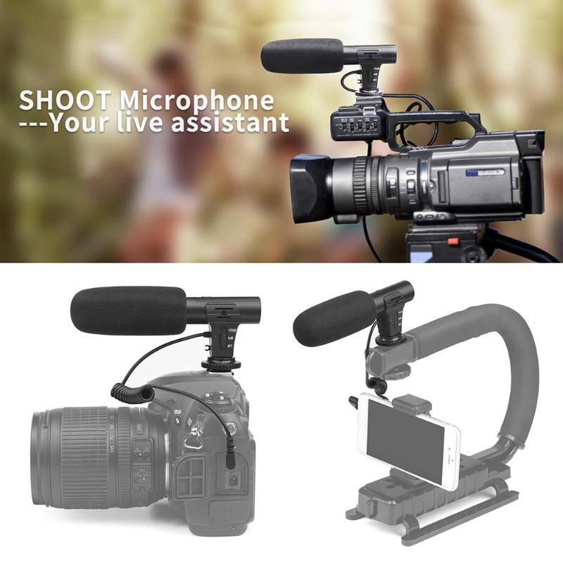 MIC-05 Interview Back-Pole Capacitive Microphone 3.5mm microphone jack Camera DV Stereo Video Outdoor PC Recording Mic