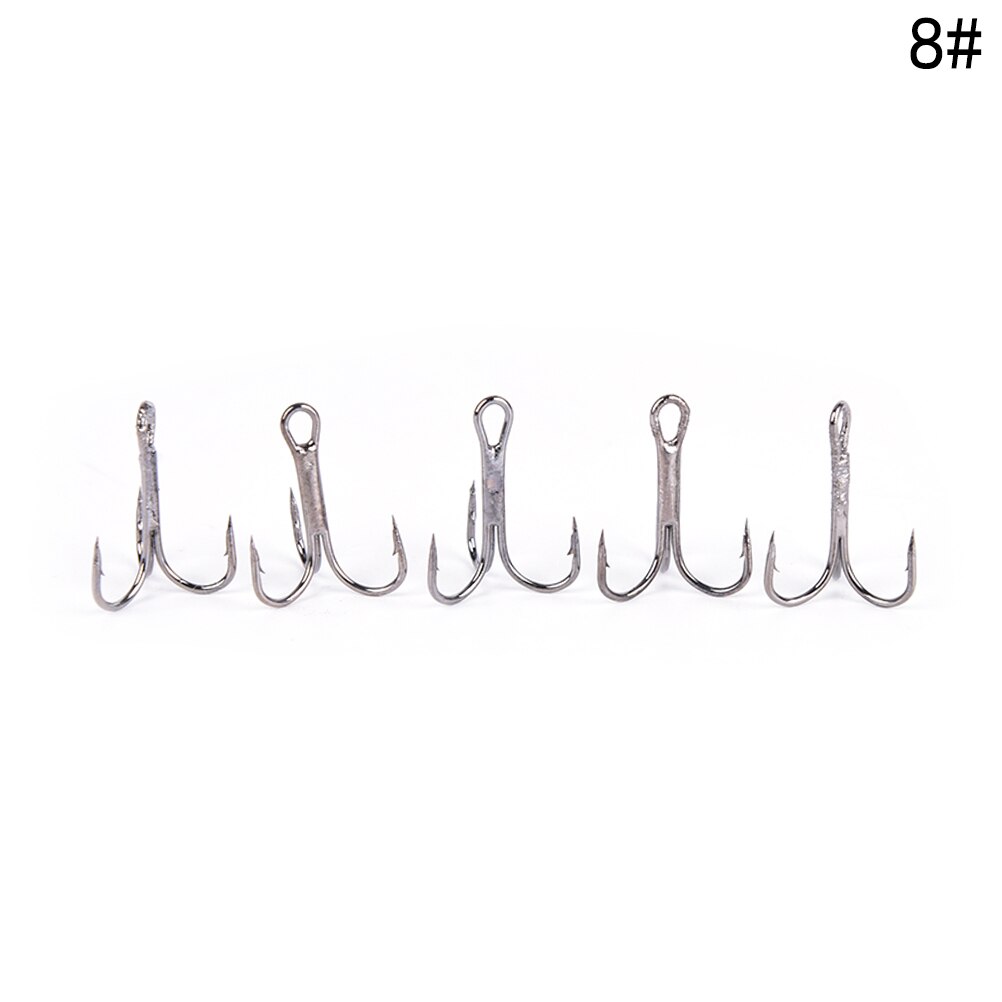 20pcs/ Set Treble Fishing Hooks Carbon Steel Barbed Fishhooks Super Sharp Triple Hooks Sea Tackle Accessories: 8