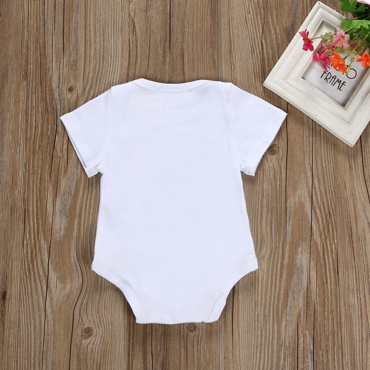 Citgeett Summer Newborn Infant Baby Boy Girl Short Sleeve Letter Daddy Bodysuit Sunsuit Casual Suit Clothes