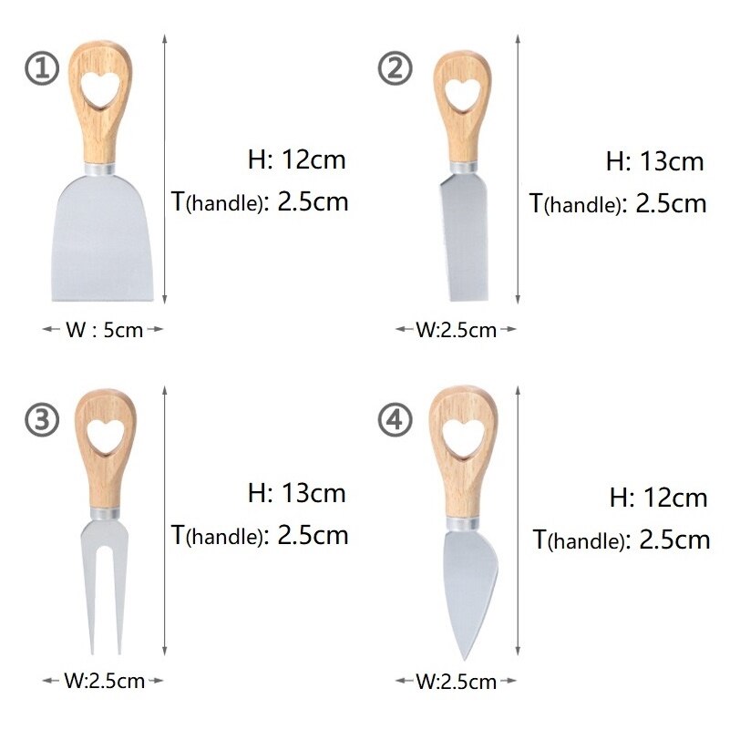 Juego de cuchillos para queso, juego de rebanadoras de queso, cuchillo para repostería, herramienta de cocina de acero inoxidable