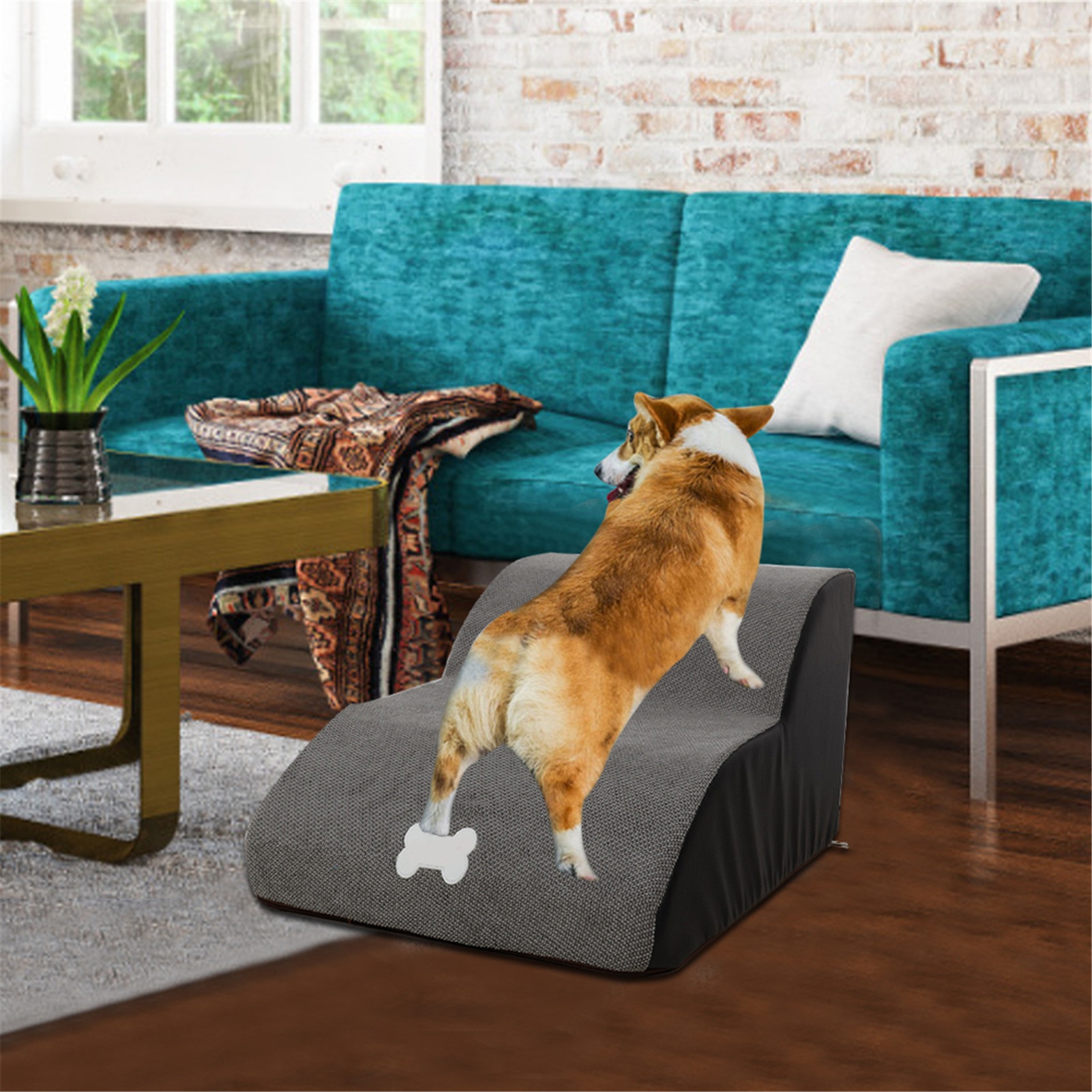 2 schichten Hund Treppen Leiter Haustier Treppen Schritt Hund Rampe Sofa Bett Leiter Für Hunde Katzen Meisten Haustiere # W0