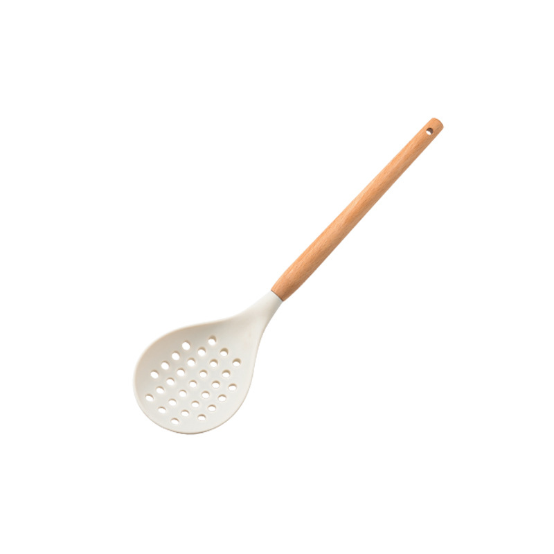 Silicone Kitchenware White Non-stick Kitchen Cookware Spatula Egg Beaters Shovel Soup Spoon Cooking Utensils Kitchen Gadget: Scoop
