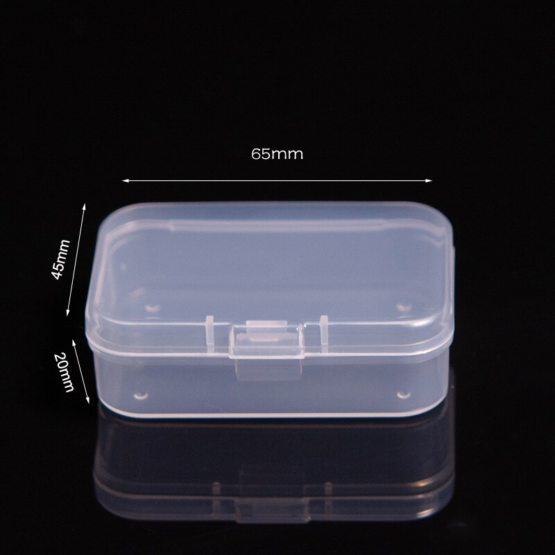 Transparante plastic opbergdoos Rechthoek Organizer Stickers Box Desktop Container Snap Stofdichte sieraden opbergdoos: Licht Zilver