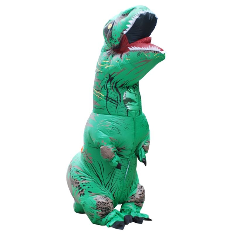 Inflatable Dinosaur Cosplay Costume Child Adults Halloween Blowup Outfit: Children / Green