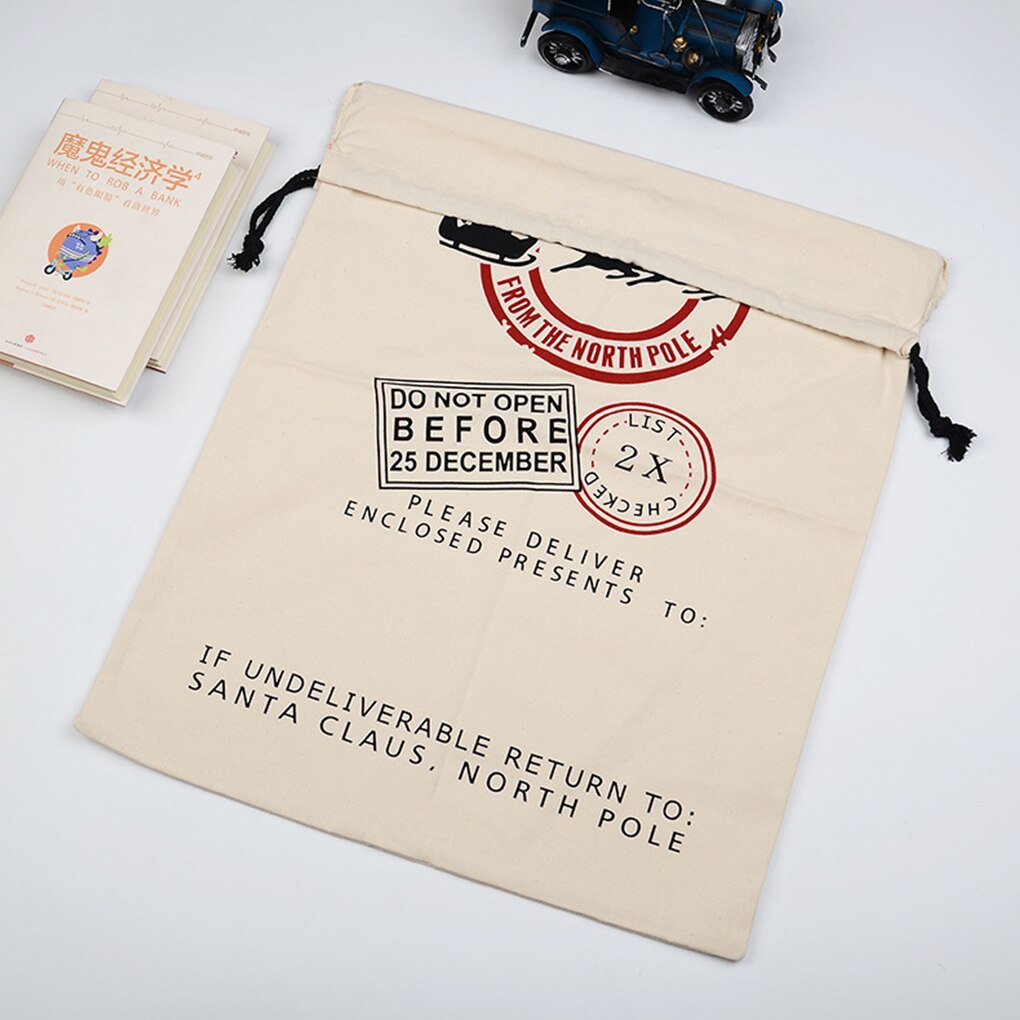 Kerstsok Bag Koord Snoep Speelgoed Houder Organizer Doek Pouch