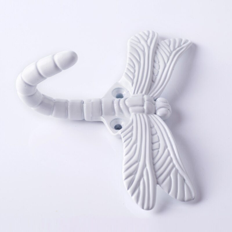 1x haczyk na ubrania wieszak, ozdobny wieszak na płaszcz ważki ścienny kreatywny wieszak ścienny: biały