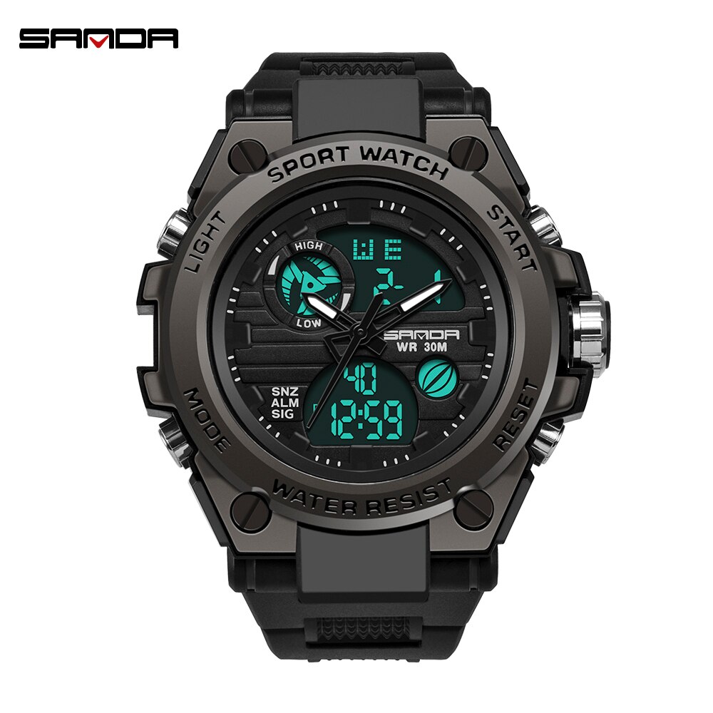 Digtal Horloge Mannen Dual Display Waterdichte Led Horloge Outdoor Sport Elektronische Horloge Zwart Duiken Horloges Paar