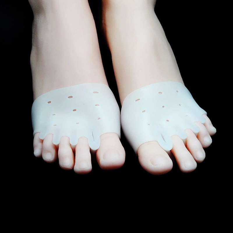 1 par = 2 stk. hallux valgus ortopædi silikone forfod pude fod genanvendelig smertelindring åndbar for kvinder mænd værktøj ortopædisk pad: Hvid