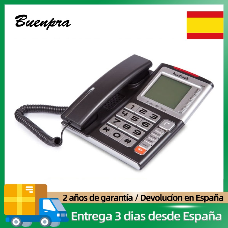 Kooltech Telefono Sobremesa Con Identificación De Llamadas Dispositivo Manos Libres Con Sonido Claro Para Casa Oficina Hotel: TE631