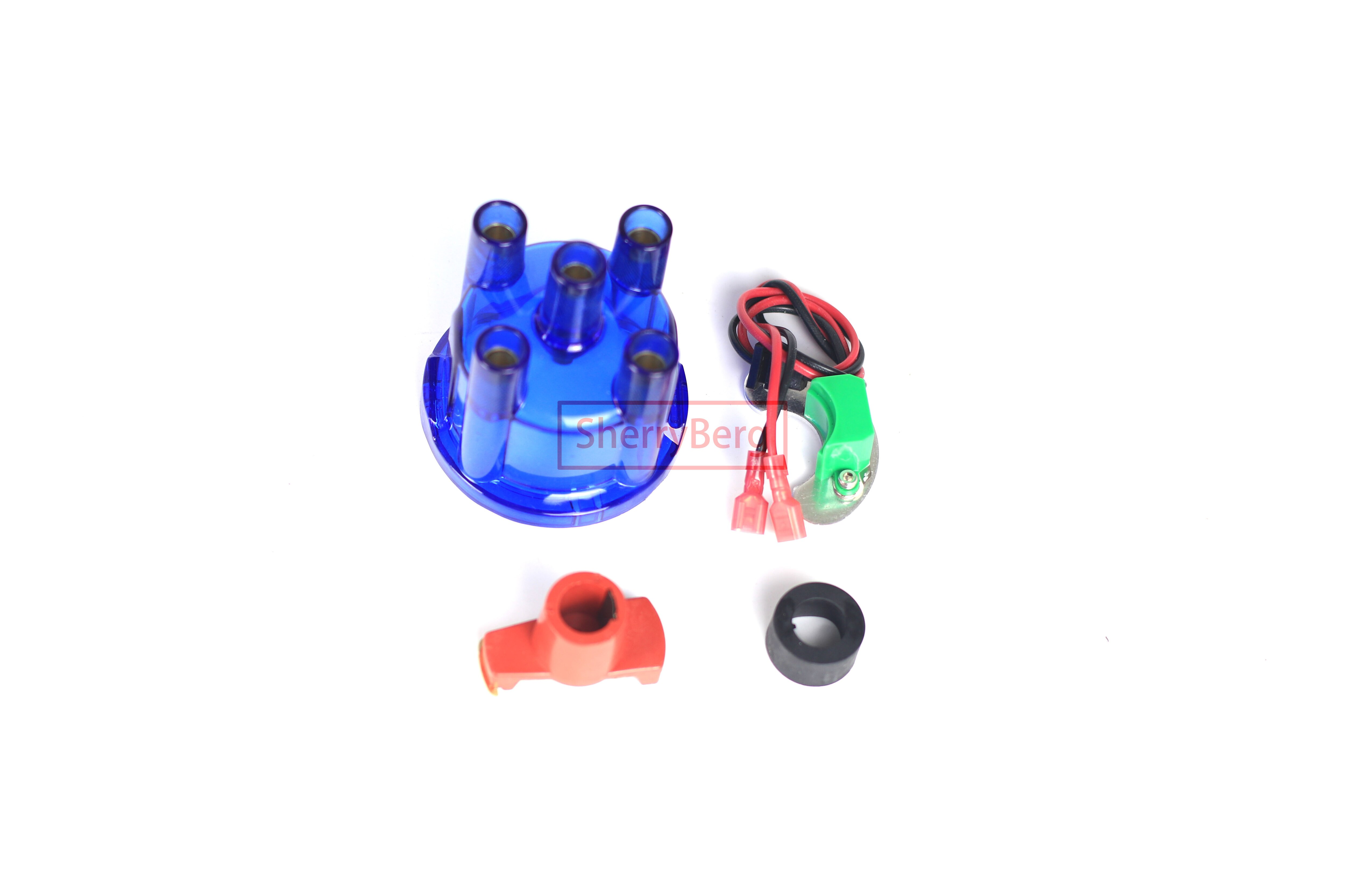 SherryBerg DISTRIBUTOR CAP for EMPI Red/Blue/White/Yellow + Rotor +009 Electrical IGNITION KIT to Fit for Most Bosch 4 cylinder: Blue cap ROTOR  009