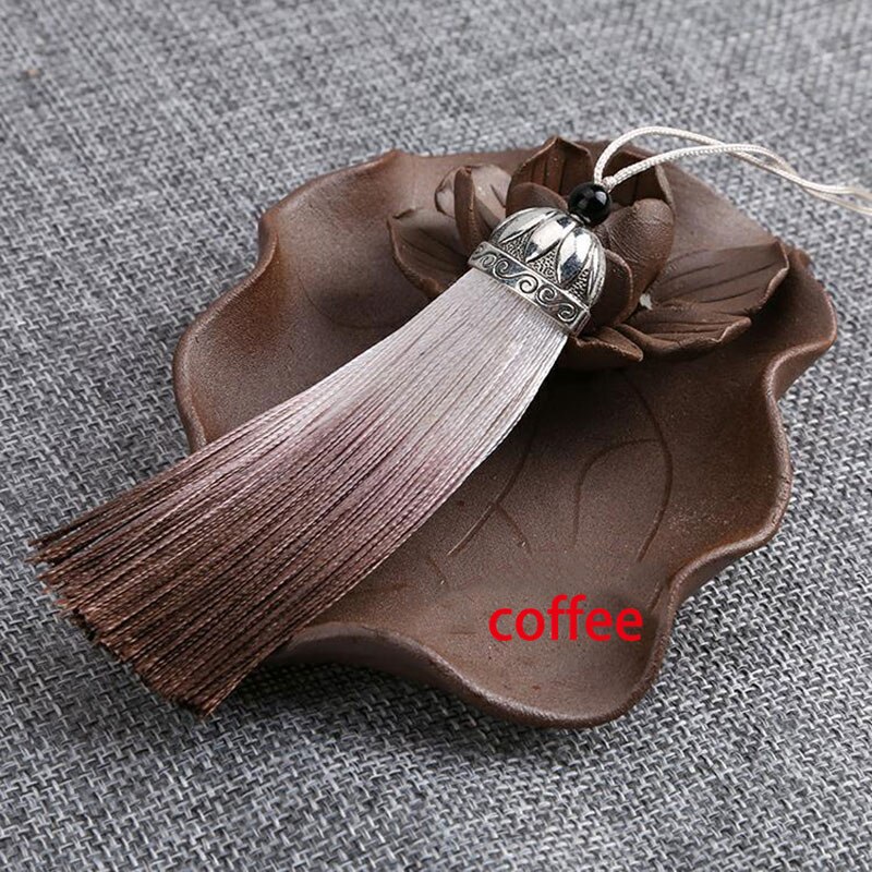 12pcs/lot 8cm Gradient color tassels silk fringe sewing bangs tassel trim decorative key tassels for curtains home decoration