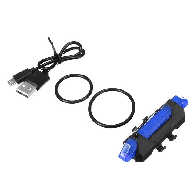 Usb Oplaadbare Waterproof Mountainbike Lamp Waarschuwing Fietsen Achterlicht Fiets Led Koplamp Achterlicht Voor Elektrische Scooter: Blue