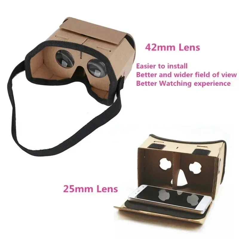 1pc google cardboard 3d vr virtual reality-brillen voor android of telefoon vr-model doe-het-zelf: transformeer je apparaat in een groot scherm