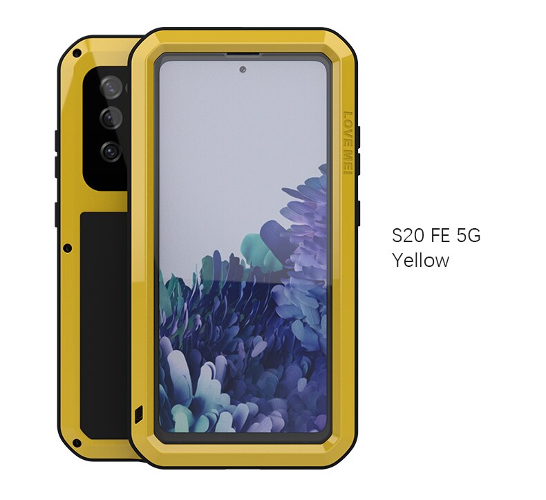 Do Samsung GALAXY S20 Fe Case miłość MEI Shock odporny na zabrudzenia wodoodporny metalowy pancerz pokrywa etui na telefony do Galaxy S20 FE 5G: YELLOW / NO Retail packaging