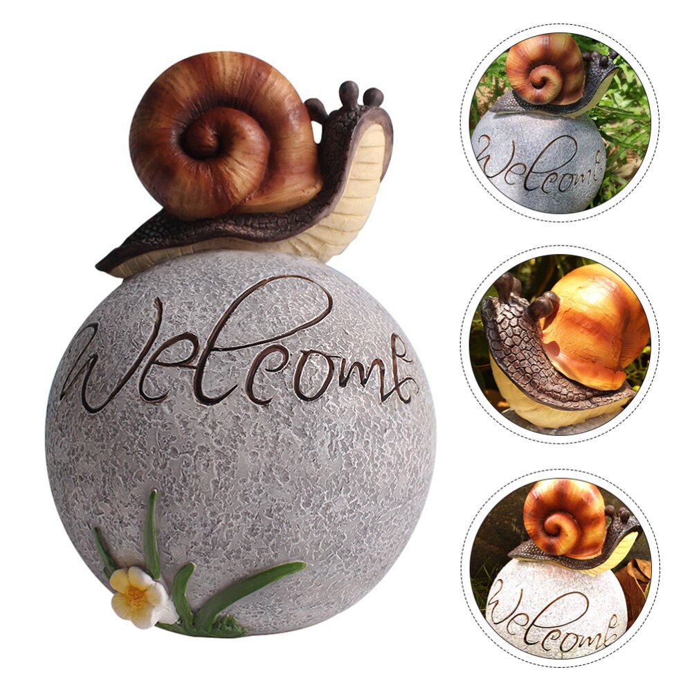Snail Garden Ornament Lovely Welcome Snail Model Yard Lawn Decoration