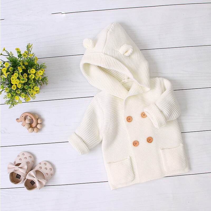 Baby Kinderen Kapmantel Trui Peuter Jongen Meisje Winter Kleding Dikke Jas Mode Windjack Kids Solid Wol Jas