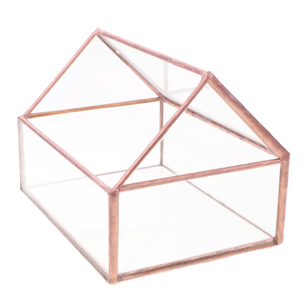 Glass House Terrarium Container Geometric Succulent Planter Wedding Card Box Decor