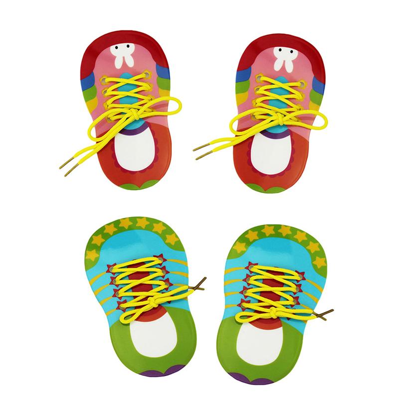 4 piezas cordón roscado juguetes cordón educación temprana corbata-preescolar roscado Zapatos para niño