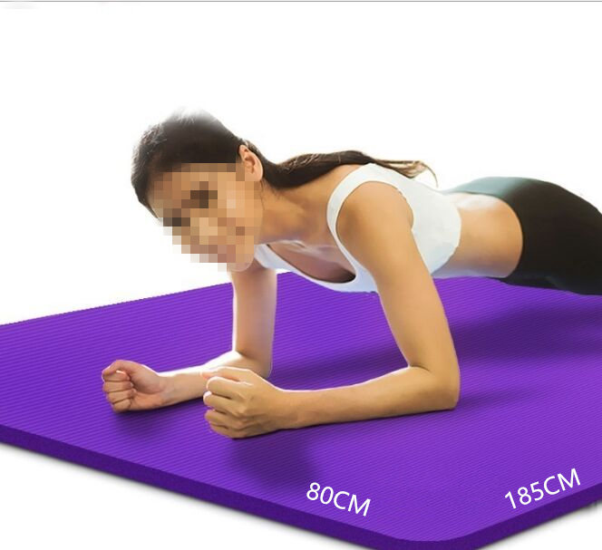 NBR Yoga Mat - 185x80cm - 15mm Thick - Non-Slip - Odorless - Fitness Pilates Home Sport Gym Exercise Mat