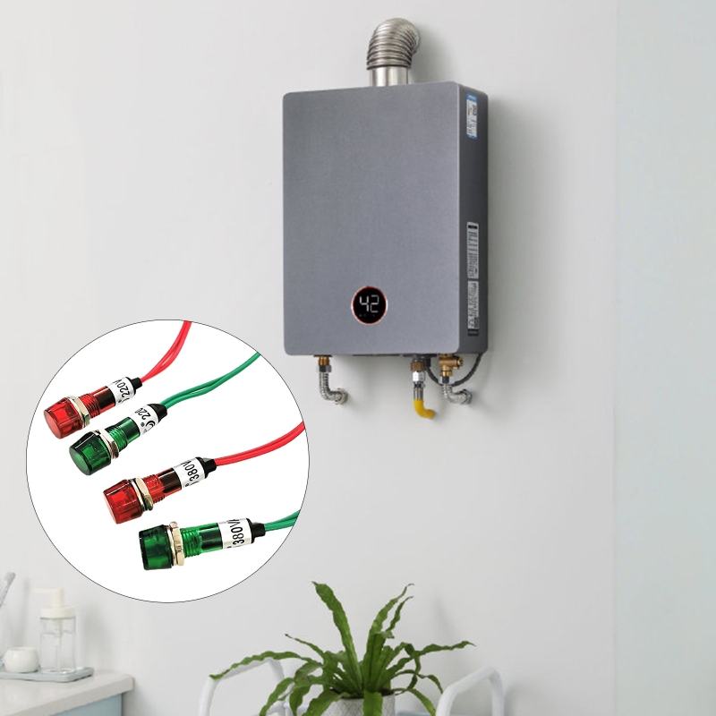 LED Green/Red Power Indicator Light Energy Saving Mini Pilot Light for Water Boilers, Water Dispensers 220V/380V 2022