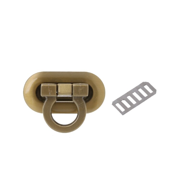 Metal Clasp Turn Lock Twist Lock for DIY Handbag Craft Bag Purse Hardware: Brown