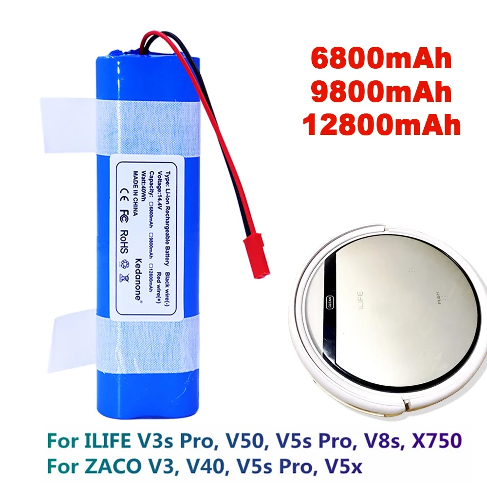 Original Li-Lion-Akku für ILIFE V3s Pro, V5s Pro, V8s, V8 Plus, V80, V80 Max, V80 Pro, V3s Max 18650 12800 mAh 14,4 V PX-B010