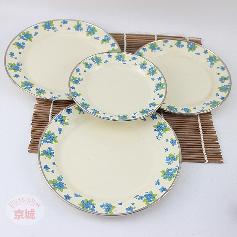 Enamel plate, enamel Western dish, Chinese enamel plate. 10 pieces / 1 package.
