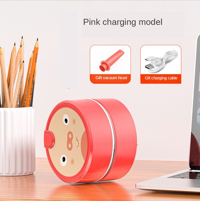 USB Mini Vacuum Cleaner Portable Desktop Dust Cleaner Classroom Table Desk Sweeper Handheld Home PC Keyboard Vacuum Cleaner: Red