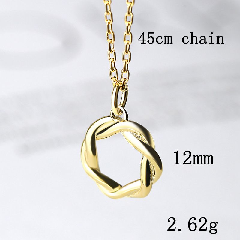 Silvology 925 sterling sølv 15 stil 925 guld halskæde 18k guld serie dame halskæde 925 fine smykker: Halskæde-c