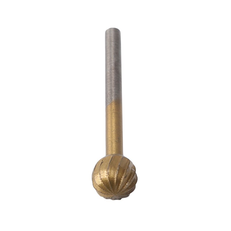 Grinding Head Double Slot Cylindrical Ball Head Milling Cutter Woodworking Metal Rotary Fi: golden