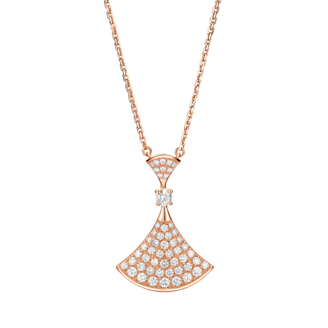 Collana elegante rosa s925 in argento sterling europeo e americano piena di accessori pendenti con diamanti: XL-042