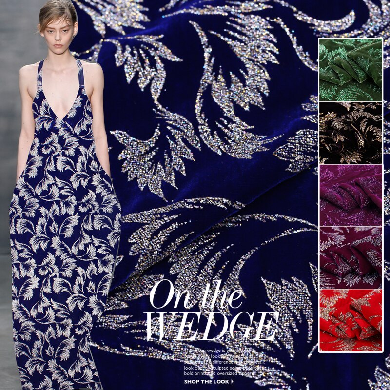 Bronzed natural mulberry silk velvet fabric for dress per meter thickening dress velvet fabric silk cloth material