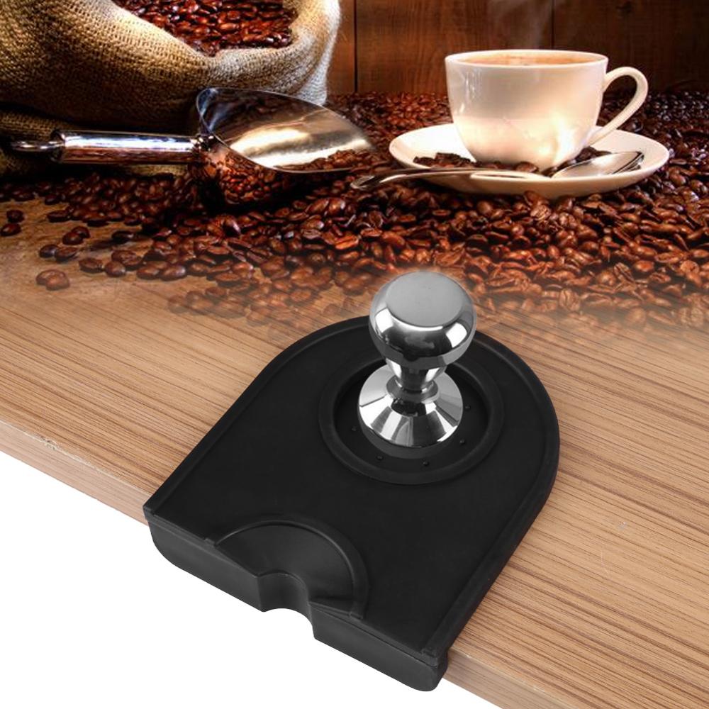 Zwart Barista Koffie Anti-slip Mat multifunctionele Thicken Anti-slip Koffie Tamper Houder Siliconen Pad Veilig koffie Grind Silicon