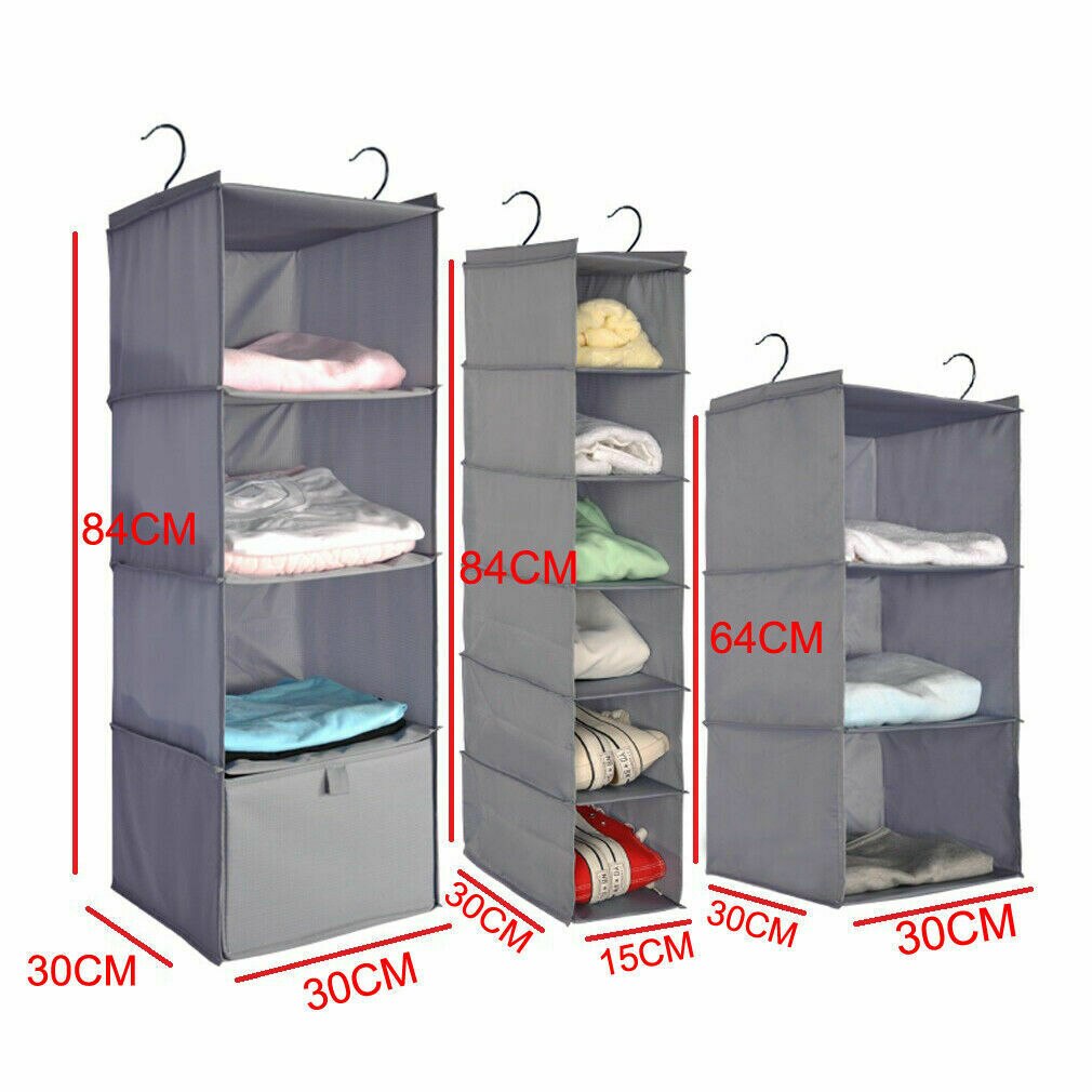 Home Storage Hanging Organizers Wardrobe Organizer Storage Bag Closet Shelf Cloth Hanger Rack Container Closet