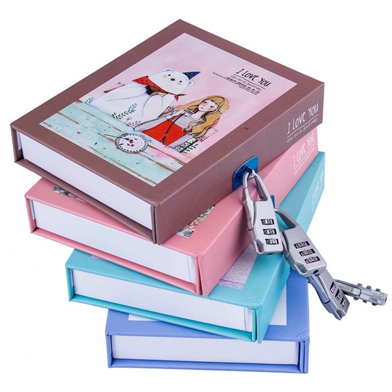 Cute Cat Diary Notebook Thicken Password Notebook with Code Lock Refillable Planner Organizer Kawaii Stationery