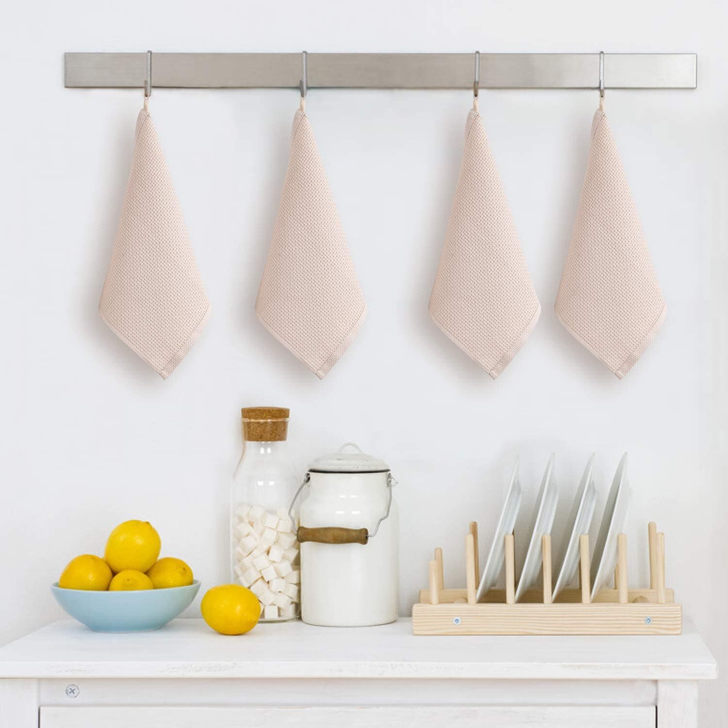 Cotton Kitchen Dish Cloth 2-pack Ultra Soft Absorbent Dish Drying Dish Fabric Cleaning Cloths No Fading Remove Oil Fast45#