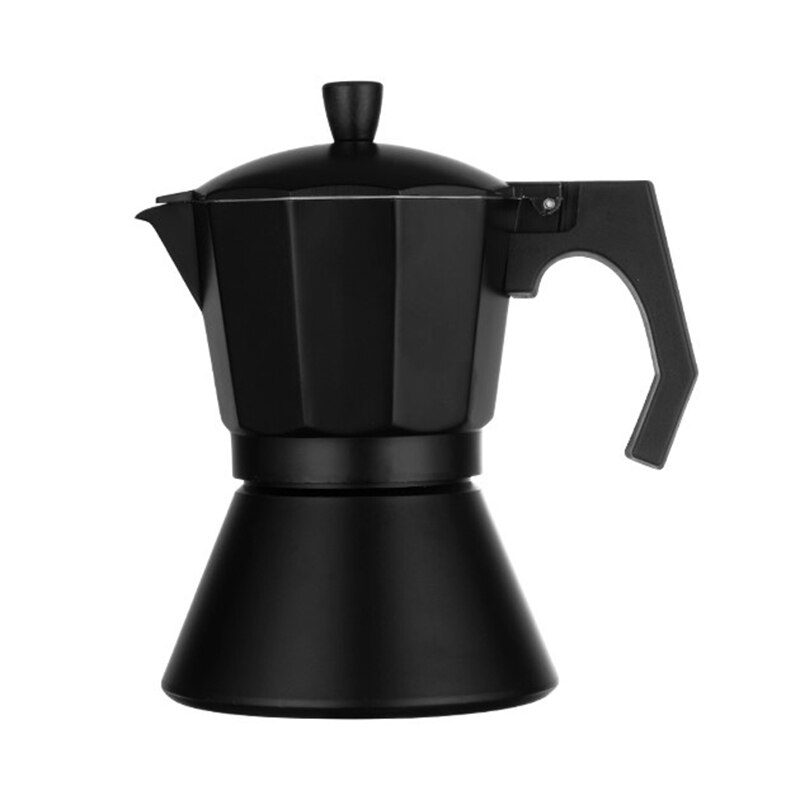 V60 Italian Espresso Maker 3/6 Cup Italian Stove Top Coffee Percolator Moka Pot Kitchen Home Tools Coffee Maker cocina: Black 6Cups