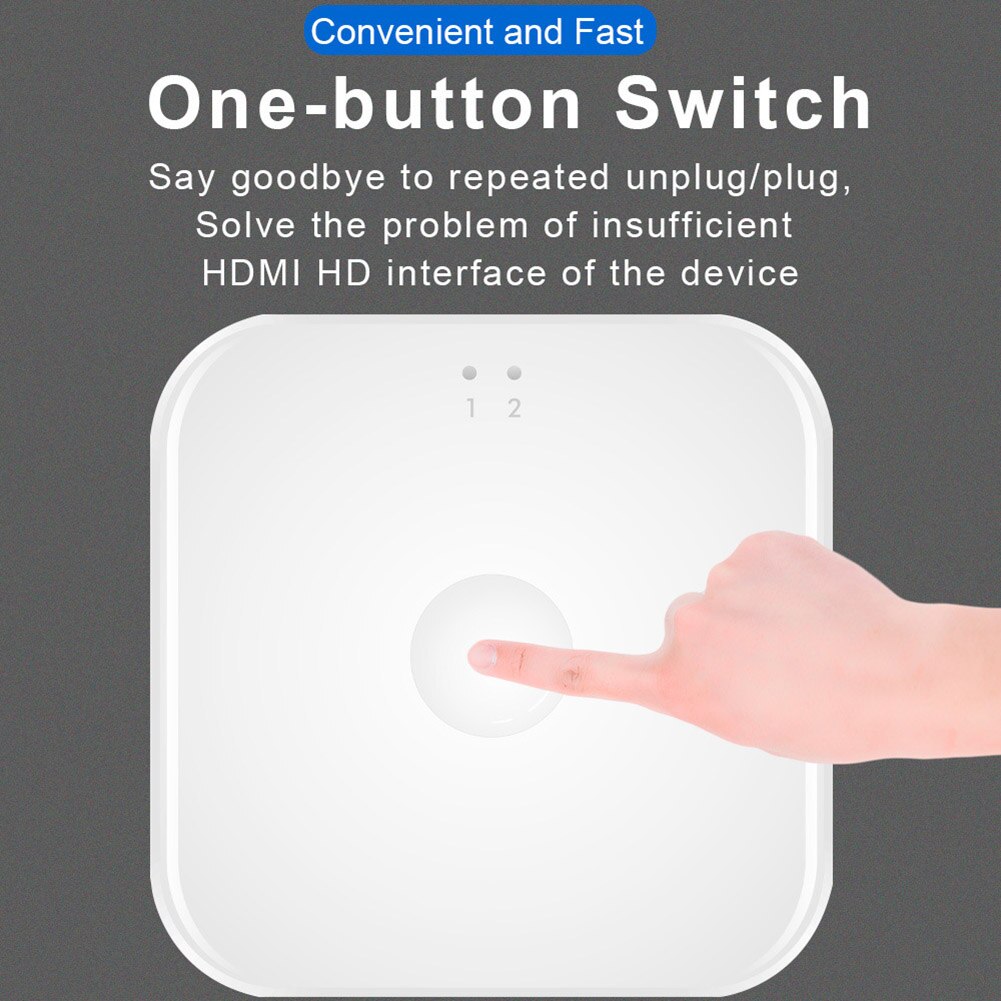 1x2 2x1 3D 4K HDMI Switcher 2 Port HDMI Switch Bi-Directional Lightness Portability Convenient Carrier for Xbox PS4