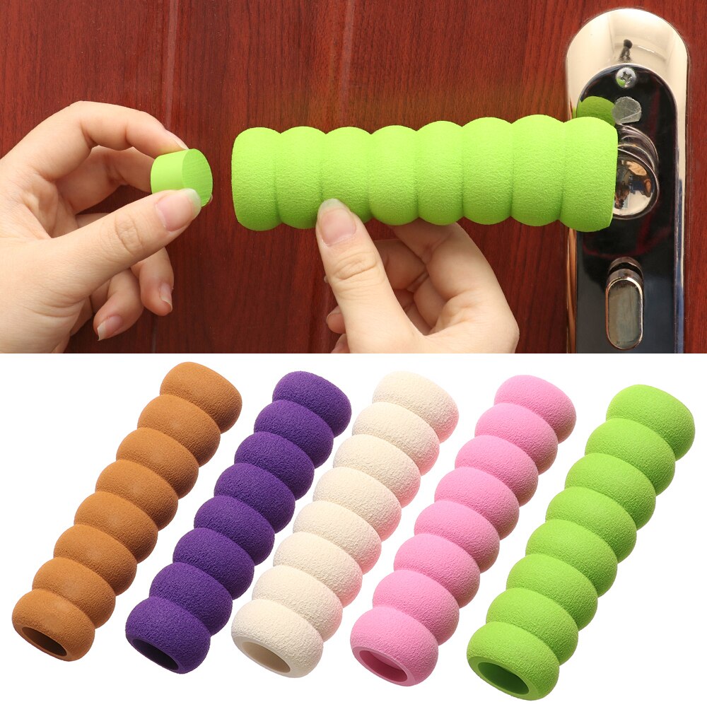 2Pcs/Set Spiral Door Handle Soft Foam Elastic Cover Doorknob Guard Protector Anti-collision Door Stopper Baby Safety Practical