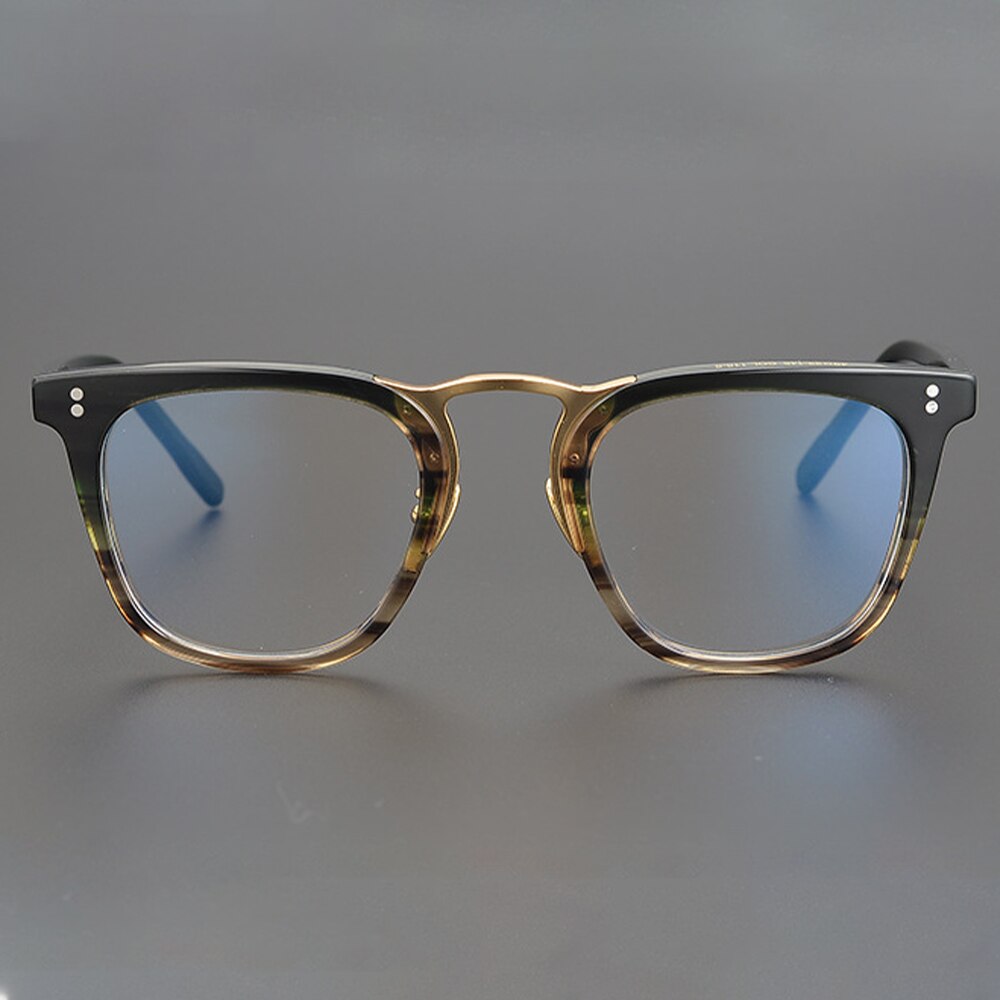 80106 handgjorda acetat glasögon båge retro ren titan optiska datorglasögon för män kvinnor