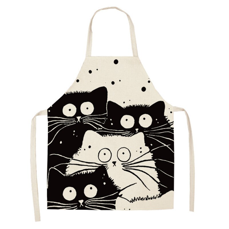 limpieza hogar delantal cocina mujer Delantal con Gato de dibujos animados para mujer y hombre, accesorios de cocina para hornear, delantal de cocina, delantal de café: 19 / 47x38cm kidsize