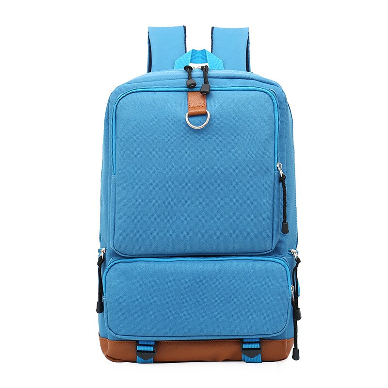 15.6 inch laptoprugzak schooltassen dames canvas rugzak waterdicht vrouwelijk voor tienermeisjes jongens reistassen: Lichtblauw
