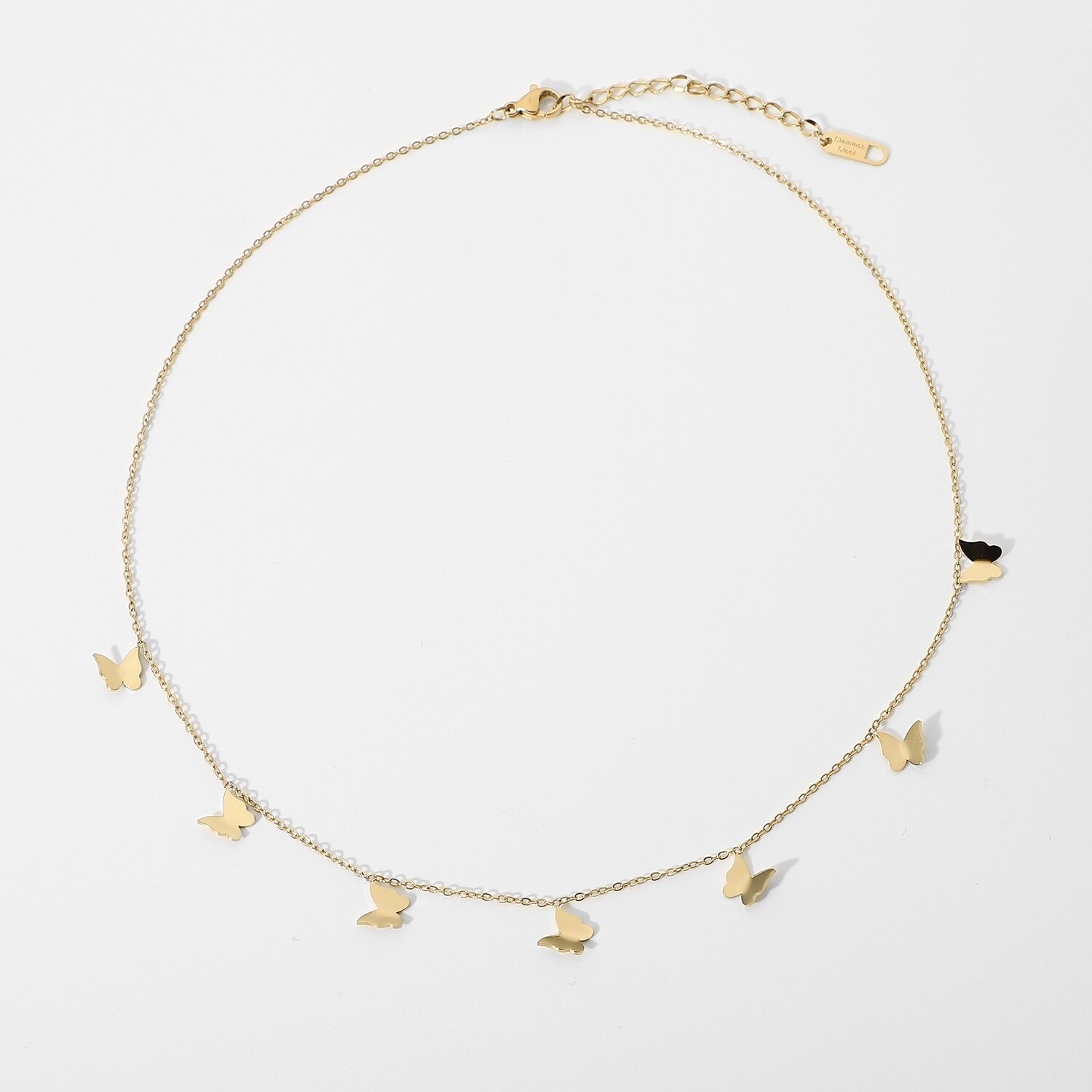 14K Vergulde Roestvrij Staal Meerdere Mini Vlinder Hanger Ketting Voor Vrouwen Meisjes Delicate Elegante Choker Sieraden