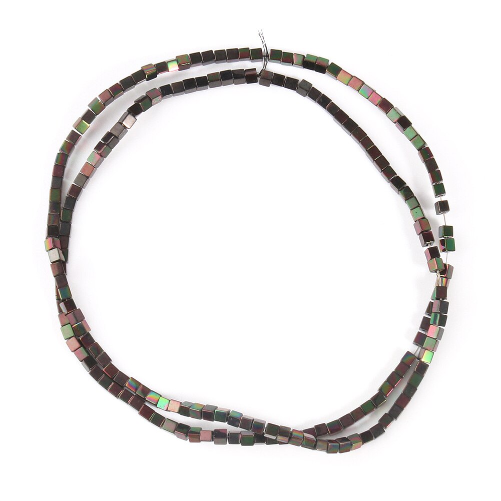 Cube Hematite Stone Beads 2 3 4mm Square Hematite Loose Spacer Beads For Jewelry Making DIY Bracelet Accessories 15'': Beige / 2mm