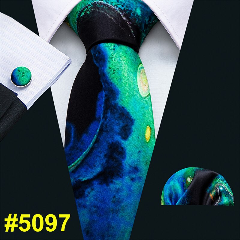Corbata para hombre, pañuelo gravado, gemelos, juego de corbata para fiestas, corbata de negocios para hombres, cachemir, de , amarillo, bolsa para adultos, seda estampada: FA-5097